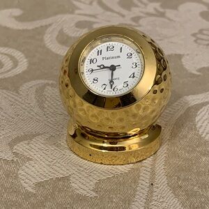 Brass Golf ball  Desk Clock / paperweight